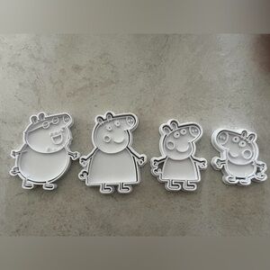 Peppa Pig Cookie Cutter Set 3D Printed Fondant Stamp Kids Baking Party Supplies